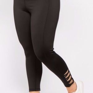 Ankle Cutout Leggings - Black